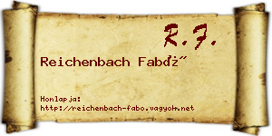 Reichenbach Fabó névjegykártya